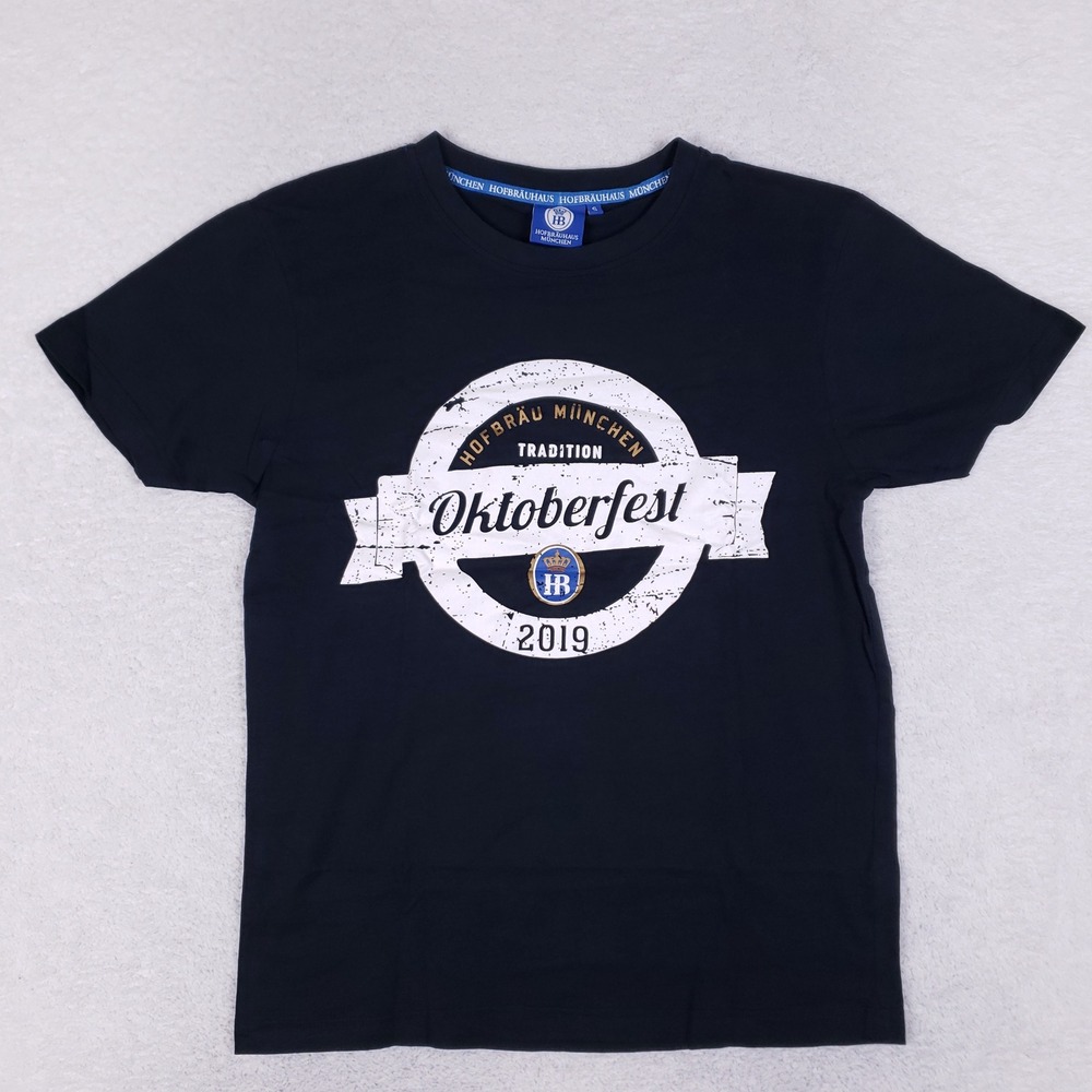 Hofbräuhaus München Oktoberfest 2019 T Shirt Mens S Cotton Navy Souvenir Beer
